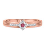 Photo of Lita 1/6 CT. T.W. Ruby and Diamond Matching Wedding Band Set 14K Rose Gold [BT2083RM]