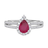 Photo of Lita 1 1/10 CT. T.W. Ruby and diamond Engagement Ring 10K White Gold [BT2083WE-C000]