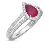 Photo of Lita 1 1/10 CT. T.W. Ruby and diamond Engagement Ring 10K White Gold [BT2083WE-C000]