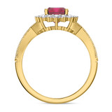 Photo of Kassia 1 3/8 Carat T.W. Ruby and Diamond Matching Bridal Ring Set 14K Yellow Gold [BT2085YE-C000]