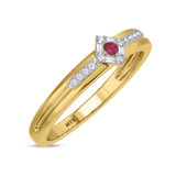 Photo of Lita 1/6 Carat T.W. Ruby and Diamond Mens Wedding Band 10K Yellow Gold [BT2083YM]