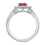 Photo of Kassia 1 1/2 CT. T.W. Ruby and Diamond Trio Matching Wedding Ring Set 14K White Gold [BT2085WE-C000]