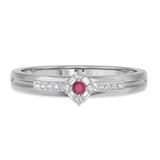 Photo of Lita 1/6 CT. T.W. Ruby and Diamond Matching Wedding Band Set 14K White Gold [BT2083WM]