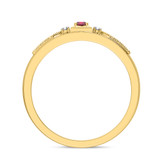 Photo of Kassia 1/6 CT. T.W. Ruby and Diamond Matching Wedding Band Set 14K Yellow Gold [BT2085YM]