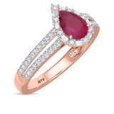 Photo of Lita 1 3/8 Carat T.W. Ruby and Diamond Trio Matching Wedding Ring Set 14K Rose Gold [BT2083RE-C000]