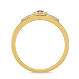 Photo of Lita 1 3/8 Carat T.W. Ruby and Diamond Trio Matching Wedding Ring Set 10K Yellow Gold [BT2083YM]