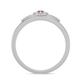 Photo of Lita 1 3/8 CT. T.W. Ruby and Diamond Trio Matching Wedding Ring Set 10K White Gold [BT2083WM]