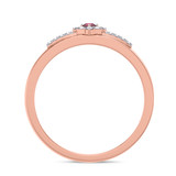 Photo of Lita 1/6 Carat T.W. Ruby and Diamond Matching Wedding Band Set 10K Rose Gold [BT2083RM]