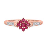 Photo of Neeja 3/8 Carat T.W. Ruby and diamond Engagement Ring 10K Rose Gold [BT2088RE-C000]