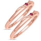 Photo of Neeja 1/10 CT. T.W. Ruby and Diamond Same Sex Ladies Band Set 14K Rose Gold [WL2088R]