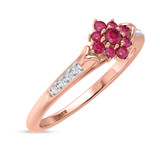 Photo of Neeja 1/2 Carat T.W. Ruby and Diamond Trio Matching Wedding Ring Set 10K Rose Gold [BT2088RE-C000]