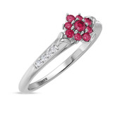 Photo of Neeja 3/8 Carat T.W. Ruby and Diamond Matching Bridal Ring Set 10K White Gold [BT2088WE-C000]