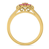 Photo of Neeja 3/8 CT. T.W. Ruby and Diamond Matching Bridal Ring Set 10K Yellow Gold [BT2088YE-C000]