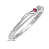Photo of Neeja 1/2 CT. T.W. Ruby and Diamond Trio Matching Wedding Ring Set 14K White Gold [BT2088WL]