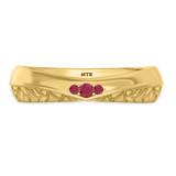 Photo of Neeja 1/2 CT. T.W. Ruby and Diamond Trio Matching Wedding Ring Set 10K Yellow Gold [BT2088YM]
