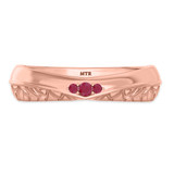 Photo of Neeja 1/8 CT. T.W. Ruby and Diamond Matching Wedding Band Set 10K Rose Gold [BT2088RM]