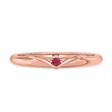 Photo of Neeja 1/20 Carat T.W. Ruby and Diamond Ladies Wedding Band 14K Rose Gold [BT2088RL]