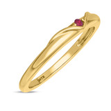 Photo of Neeja 1/6 Carat T.W. Ruby and Diamond Matching Wedding Band Set 10K Yellow Gold [BT2088YL]