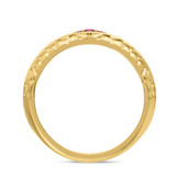 Photo of Neeja 1/6 Carat T.W. Ruby and Diamond Matching Wedding Band Set 10K Yellow Gold [BT2088YM]
