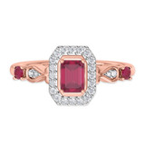 Photo of Garland 3/4 CT. T.W. Ruby and diamond Engagement Ring 14K Rose Gold [BT2074RE-C000]