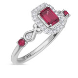 Photo of Garland 1 Carat T.W. Ruby and Diamond Matching Bridal Ring Set 10K White Gold [BT2074WE-C000]