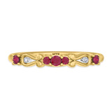 Photo of Garland 1/5 Carat T.W. Ruby and Diamond Ladies Wedding Band 10K Yellow Gold [BT2074YL]