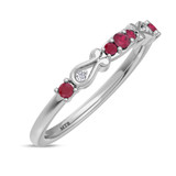 Photo of Garland 1/5 Carat T.W. Ruby and Diamond Ladies Wedding Band 14K White Gold [BT2074WL]