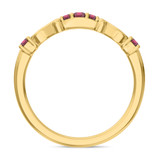 Photo of Garland 1/5 CT. T.W. Ruby and Diamond Ladies Wedding Band 14K Yellow Gold [BT2074YL]