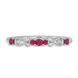 Photo of Garland 1/3 Carat T.W. Ruby and Diamond Same Sex Ladies Band Set 10K White Gold [BT2074WL]