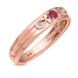 Photo of Garland 1/7 CT. T.W. Ruby and Diamond Mens Wedding Band 10K Rose Gold [BT2074RM]