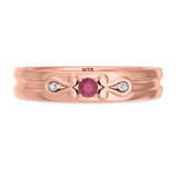 Photo of Garland 1/7 CT. T.W. Ruby and Diamond Mens Wedding Band 14K Rose Gold [BT2074RM]