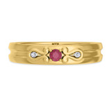 Photo of Garland 1/7 Carat T.W. Ruby and Diamond Mens Wedding Band 10K Yellow Gold [BT2074YM]