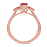 Photo of Abilia 1 1/10 CT. T.W. Ruby and Diamond Matching Bridal Ring Set 14K Rose Gold [BT2076RE-C000]