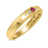 Photo of Abilia 1/10 Carat T.W. Ruby and Diamond Mens Wedding Band 10K Yellow Gold [BT2076YM]