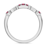 Photo of Garland 1/3 CT. T.W. Ruby and Diamond Same Sex Ladies Band Set 14K White Gold [BT2074WL]