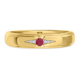 Photo of Abilia 1/10 Carat T.W. Ruby and Diamond Mens Wedding Band 14K Yellow Gold [BT2076YM]