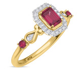 Photo of Garland 1 CT. T.W. Ruby and Diamond Matching Bridal Ring Set 10K Yellow Gold [BT2074YE-C000]