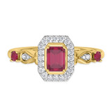 Photo of Garland 1 1/10 Carat T.W. Ruby and Diamond Trio Matching Wedding Ring Set 14K Yellow Gold [BT2074YE-C000]