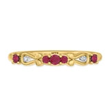 Photo of Garland 1 1/10 Carat T.W. Ruby and Diamond Trio Matching Wedding Ring Set 14K Yellow Gold [BT2074YL]