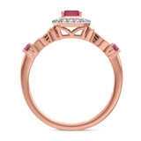 Photo of Garland 1 1/10 CT. T.W. Ruby and Diamond Trio Matching Wedding Ring Set 10K Rose Gold [BT2074RE-C000]