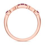 Photo of Garland 1 1/10 CT. T.W. Ruby and Diamond Trio Matching Wedding Ring Set 10K Rose Gold [BT2074RL]