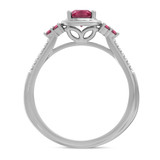 Photo of Abilia 1 1/5 Carat T.W. Ruby and Diamond Trio Matching Wedding Ring Set 14K White Gold [BT2076WE-C000]