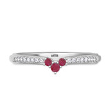 Photo of Abilia 1 1/5 Carat T.W. Ruby and Diamond Trio Matching Wedding Ring Set 14K White Gold [BT2076WL]