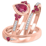 Photo of Abilia 1 1/5 ct tw. Pear Solitaire Trio Set 14K Rose Gold [BT2076R-C000]