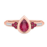 Photo of Abilia 1 1/5 CT. T.W. Ruby and Diamond Trio Matching Wedding Ring Set 14K Rose Gold [BT2076RE-C000]