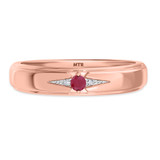 Photo of Abilia 1 1/5 CT. T.W. Ruby and Diamond Trio Matching Wedding Ring Set 14K Rose Gold [BT2076RM]