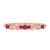 Photo of Garland 1/3 CT. T.W. Ruby and Diamond Same Sex Ladies Band Set 10K Rose Gold [BT2074RL]