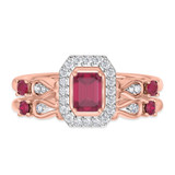 Photo of Garland 1 Carat T.W. Ruby and Diamond Matching Bridal Ring Set 10K Rose Gold [BR2074R-C000]