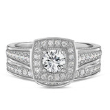 Photo of Kadia 1 1/4 Carat T.W. Diamond Round Solitaire Bridal Set 14K White Gold [BR360W-R059]