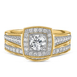 Photo of Kadia 1 1/4 Carat T.W. Diamond Round Solitaire Bridal Set 14K Yellow Gold [BR360Y-R059]